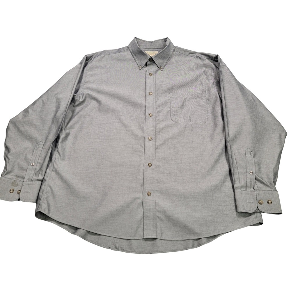 Men's Cabelas Outfitter Series Long Sleeve Shirt, Gray, Size XL, Pre-Owned